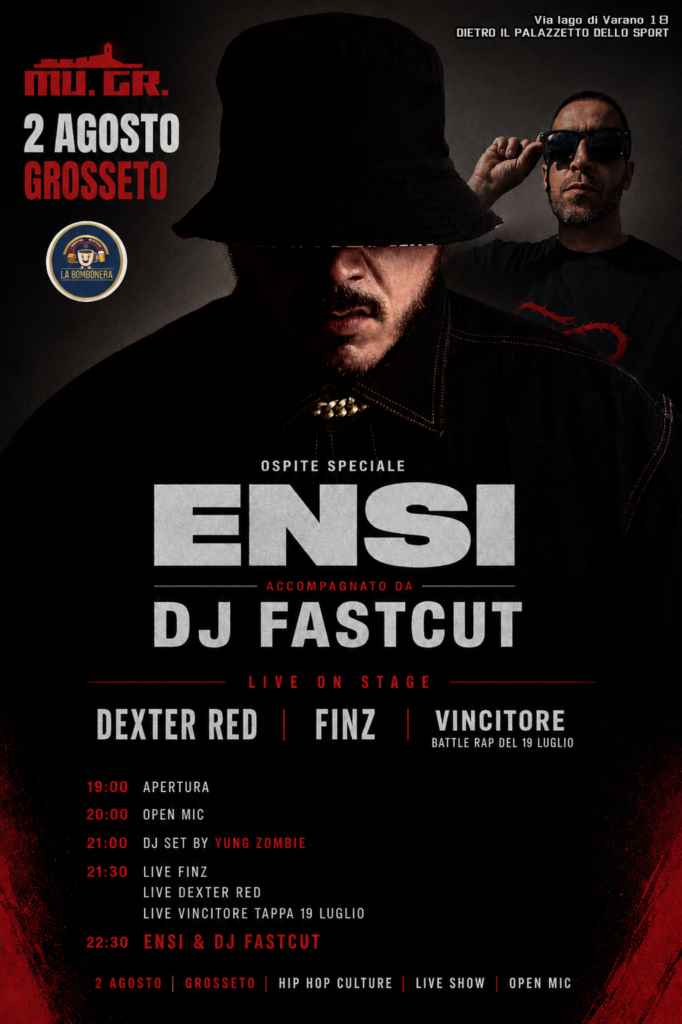 COP-DEF-ENSI-verticale-682x1024 Il Muretto del Freestyle porta Ensi e DJ Fastcut a Grosseto: quando l'hip hop torna a costruire una scena